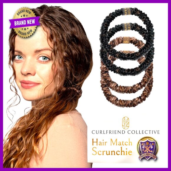 Mulberry Silk Skinny Scrunchies 4-Pack Anti-Breakage Hair Ties main image 5